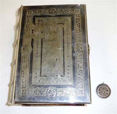 Lot 80 - A Victorian Silver Plated Presentation Box and Cover, in the form of a book, the hinged cover...