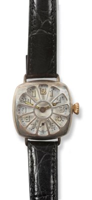 Lot 86 - A First World War British Officer's Trench Wristwatch by Patria Watch Company, circa 1916, the...