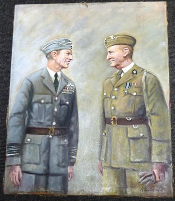 Lot 96 - Klizniuk - Portrait of George VI and General Sikorski, standing half length, in full uniform,...