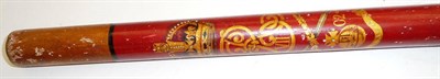 Lot 97 - An Edward VII Coronation "Gold" Staff, of wood, the ends painted gold, the main red ground...