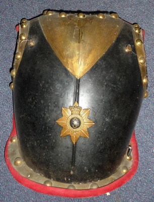 Lot 112 - A Black Painted Steel Cavalry Breastplate, with studded gilt brass edging and gorget, with...
