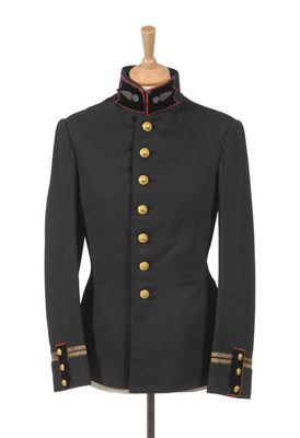 Lot 119 - A French Lieutenant's Tunic, circa 1900 (Engineers), with red piped black velvet cuff patches...