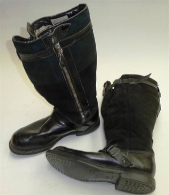 Lot 157 - A Pair of German Third Reich Luftwaffe Fighter Pilot's Boots, circa 1942, in black leather with...