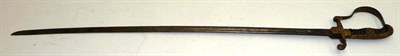 Lot 163 - A German Third Reich Army Officer's Sword, the plain 76cm single edge fullered steel blade with...