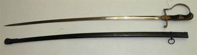 Lot 170 - A German Third Reich Army Officer's Sword, the plain single edge fullered steel blade stamped E & F
