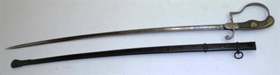 Lot 171 - An Imperial German Army NCO's Sword, the single edge fullered steel blade etched with martial...