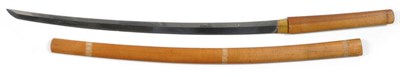 Lot 200 - A Japanese Early Shinto Period Katana, the 66.5cm steel blade with a straight pattern hamon,...