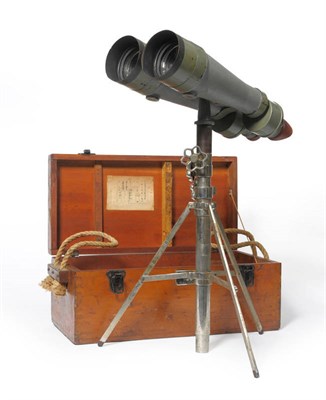Lot 207 - A Rare Pair of Second World War Japanese 15 X 80 'Big Eye' Naval Binoculars, circa 1941,...