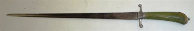 Lot 235 - A Georgian Hunting Sword, the 51cm single edge fullered steel blade engraved with a boar...
