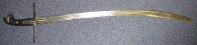 Lot 244 - A 19th Century East European Sabre, the 76cm single edge curved steel blade with three narrow...