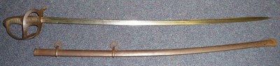 Lot 252 - An Imperial German Infantry Officer's Sword, the 81cm pipe back steel blade etched Eisenhaure, with