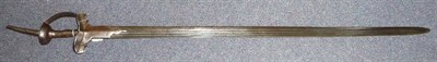 Lot 308 - An 18th Century Indo/Persian Firangi, the 98cm single edge steel blade with three narrow fullers to