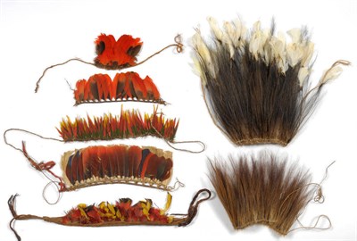 Lot 332 - A Papua New Guinea Cassowary Feather Head or Neck Decoration, some of the tips set with further...