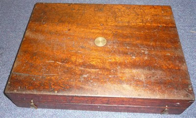 Lot 366 - A 19th Century Large Mahogany Pistol Box, of rectangular form, the hinged cover with central...