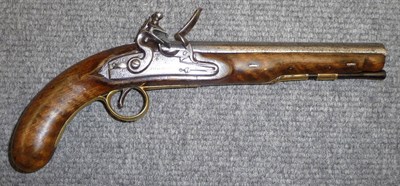 Lot 444 - An Early 19th Century Flintlock Officer's Pistol, the lock plate with crowned arrowhead over J...