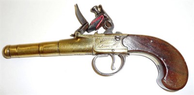 Lot 449 - An 18th Century Flintlock "Queen Anne" Overcoat Pistol by Freeman, London, the 9cm brass...