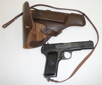 Lot 456 - A Deactivated Russian Tokarev TT-33 Semi Automatic Pistol, 7.62 calibre, the 11.5cm barrel numbered