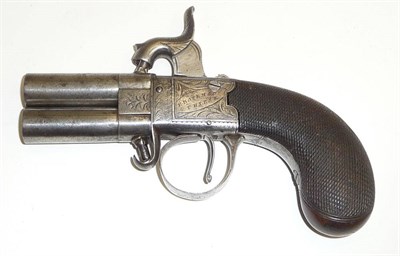 Lot 457 - A 19th Century Percussion Cap Over and Under Double Barrel Pocket Pistol by R Bateman of...