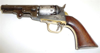 Lot 459 - A Manhattan .36 Calibre Navy Type Five Shot Revolver, the 10cm octagonal steel barrel engraved...