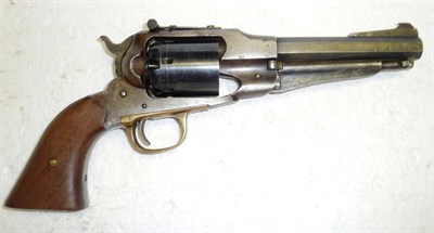 Lot 468 - A Remington New Model Six Shot Percussion Cap Revolver, with 15cm octagonal steel barrel, signed on