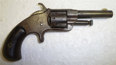 Lot 474 - A Smith's Patent Five Shot Rim Fire Pocket Revolver, the 7cm steel barrel, the top strap...