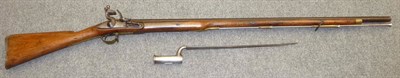 Lot 495 - An Early 19th Century Flintlock Musket, with 99cm steel barrel, the rounded lock plate faintly...