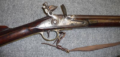 Lot 497 - An Early 19th Century India Pattern Flintlock Brown Bess Musket, the 97cm steel barrel stamped with