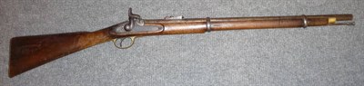 Lot 501 - An Enfield Pimlico .577 Percussion Cap Two Band Carbine, the 68cm steel barrel with hinged...