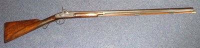 Lot 546 - An Early 19th Century Percussion Cap Sporting Gun, with 82.5cm steel barrel - pitted, foliate...