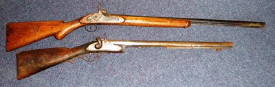 Lot 550 - Two 19th Century Percussion Cap Military Muskets, each with walnut half stock (a.f.)