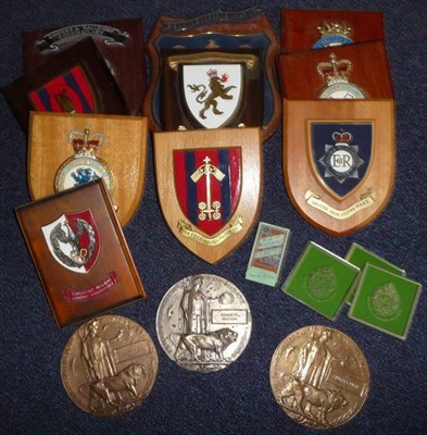 Lot 8 - Three Memorial Plaques, awarded to ALBERT CURRIE, KENNETH BEATON and HARRY FIRTH ( the latter...