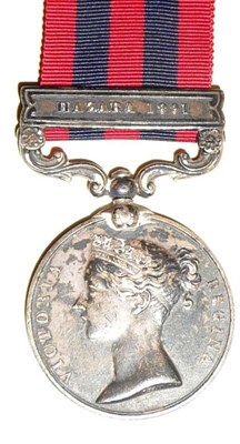 Lot 11 - An India General Service Medal 1854, with clasp HAZARA 1891, awarded to 3298 Sepoy Maidan Ali...