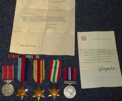 Lot 33 - A Second World War Group of Five Medals, awarded to 2590436 L/SGT.WILLIAM CHALONER, R.C.S.,...