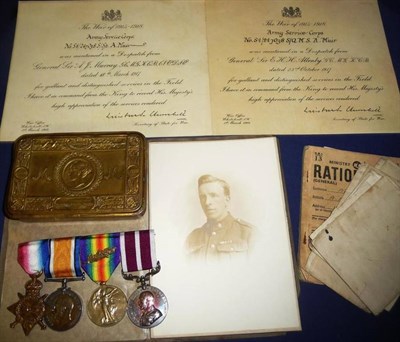 Lot 35 - A First World War Long Service Group of Four Medals, awarded to T4/247038 S.SJT. A.MUIR. RASC,...