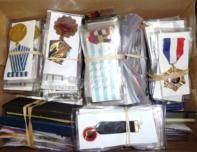 Lot 43 - A Collection of One Hundred Replica World Medals, badges and ribbon bars