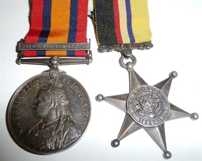 Lot 46 - A Boer War Pair, awarded to CORPL:G.McCARTNEY. KIMBERLEY TOWN GD:, comprising a Queen's South...