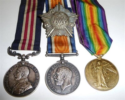 Lot 48 - A First World War Gallantry Group, awarded to 34758 PTE.W.SHARRETT.NORTH'D FUS. (later 72792...