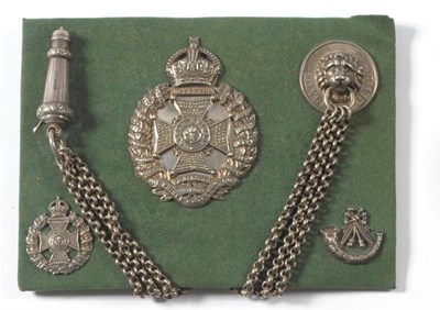 Lot 62 - A George V Officer's Silver Shoulder Belt Set to the Rifle Brigade, comprising a King's crown...