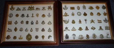 Lot 64 - A Collection of One Hundred and Three Military Cap Badges, mainly restrikes in brass, white...