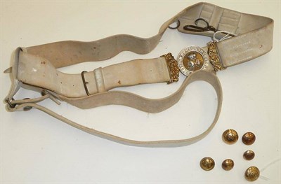 Lot 70 - An Officer's White Buff Leather Waist Belt to the 24th Foot (2nd Warwickshire Regiment), with...