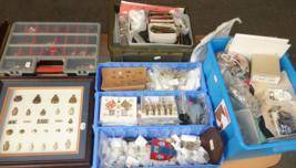 Lot 72 - A Large Quantity of Militaria, including buttons, badges and cloth insignia, in six boxes and a...