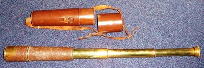 Lot 91 - A Military Brass 2 inch Three Draw Telescope,  stamped TELE.SCT.REGTS.MK2, H.C.R.& SON LTD., OS 126