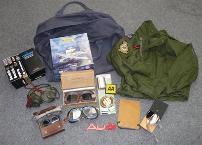 Lot 103 - RAF Related Items, including two boxed Mk.VIII goggles, a similar unboxed pair, a case of...