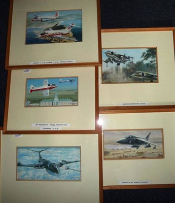 Lot 104 - John Young - Five Studies of RAF Aircraft, comprising a bomber taking on fuel mid-flight,...