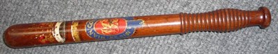 Lot 119 - A Victorian Rosewood Truncheon to the Mid-Lothian Constabulary, painted with a crown over an...