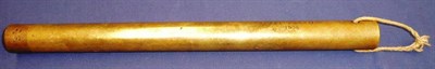 Lot 120 - An Edwardian Brass Truncheon, possibly for a press ganger, the hollow cylindrical body filled...