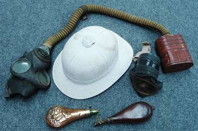 Lot 134 - A Second World War Pith Helmet, the leather sweatband stamped VERO'S DETACHABLE & SELF...