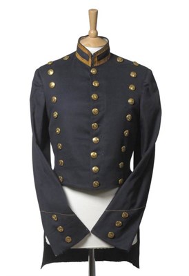 Lot 142 - A US New York Military Academy Cadet's Coatee, in blue wool, with gold lace trimmed stand-up...