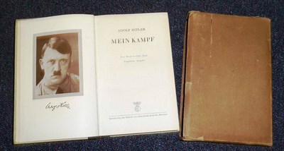 Lot 150 - A Volume of Mein Kampf by Adolf Hitler, published in 1943, German text, cream boards, black...