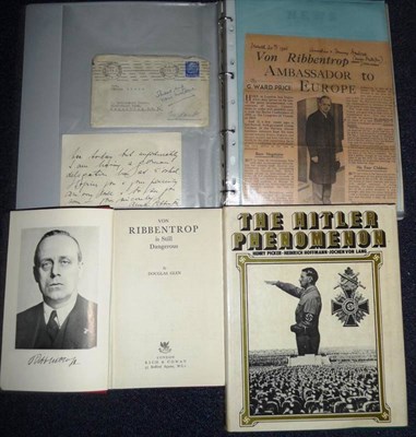 Lot 158 - A Scrapbook Relating to Joachim von Ribbentrop, containing newspaper cuttings and magazine articles